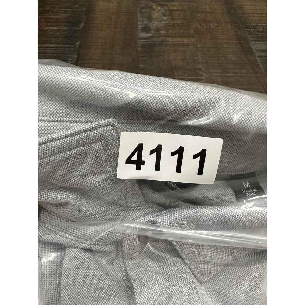 TravisMathew Polo Shirt Mens Medium Gray Stripe Pima Cotton Golf Performance - Picture 11 of 11